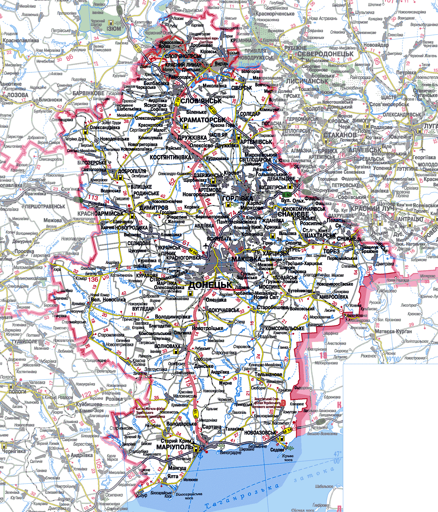 Карта Донецкой Области Nm2