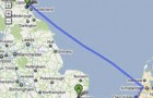 Сервис Google Maps выдал маршрут из Ипсвича до Ньюкастла через Голландию.